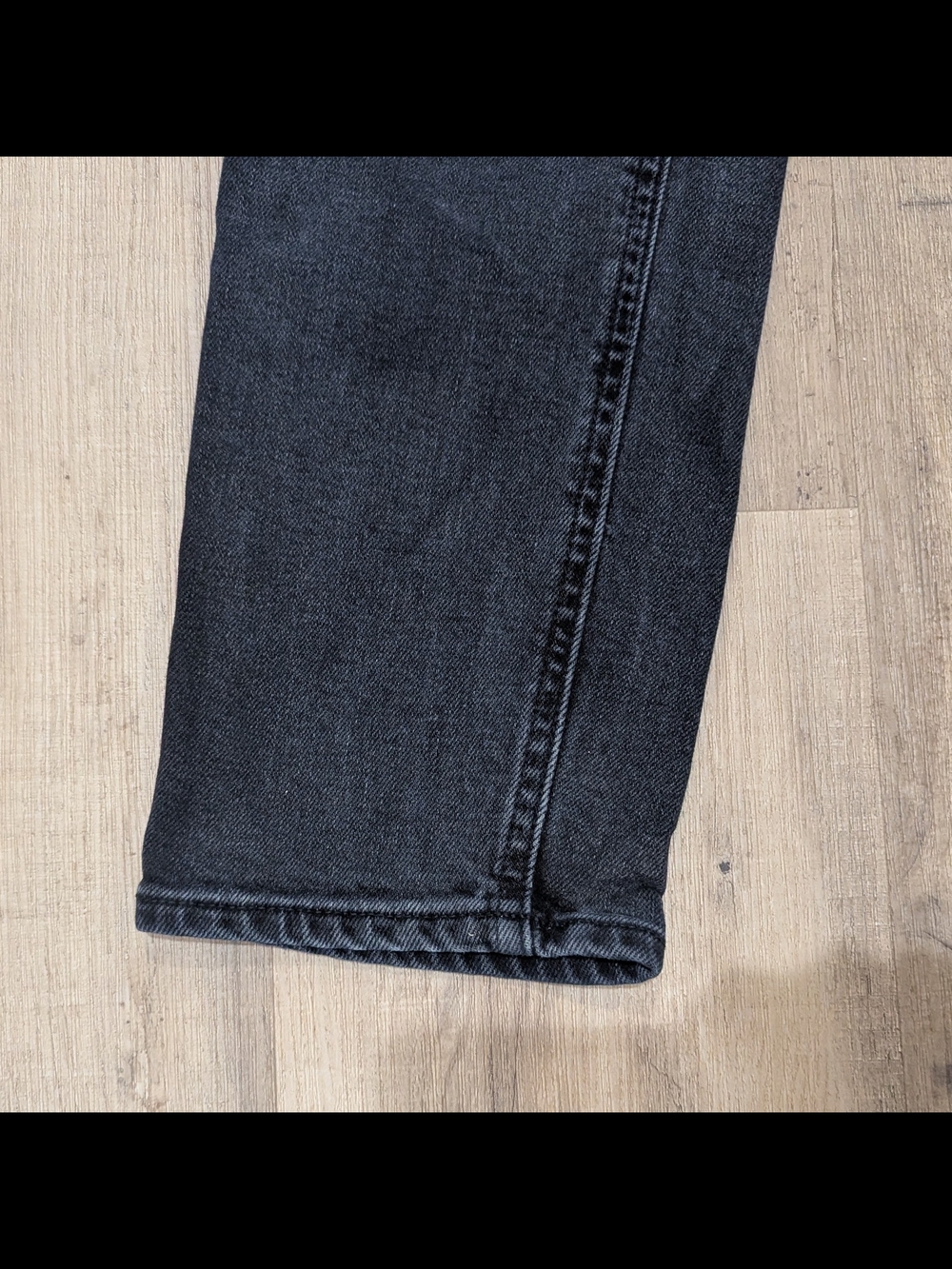 Denim Forum Straight Leg Jeans in Washed Black - Picture 6 of 8